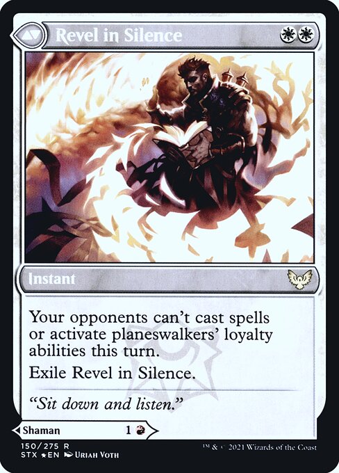 Flamescroll Celebrant // Revel in Silence 150s, back face