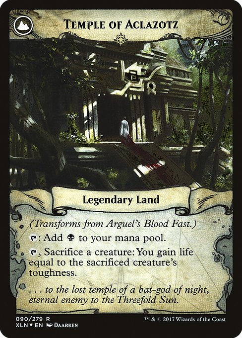 Arguel's Blood Fast // Temple of Aclazotz 90s, back face