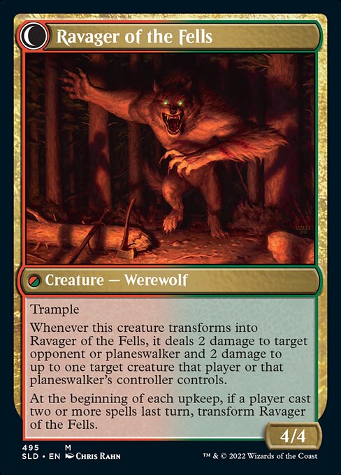 Huntmaster of the Fells // Ravager of the Fells 495, back face