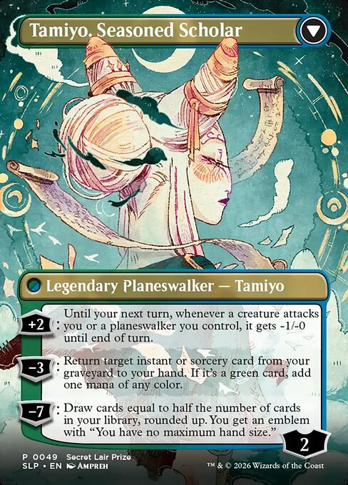 Tamiyo, Inquisitive Student // Tamiyo, Seasoned Scholar 49, back face