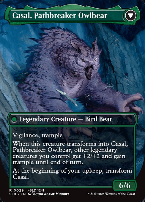 Casal, Lurkwood Pathfinder // Casal, Pathbreaker Owlbear 29, back face