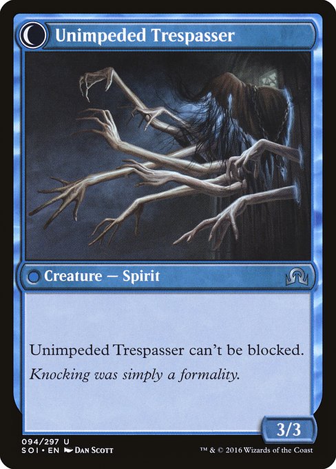 Uninvited Geist // Unimpeded Trespasser 94, back face