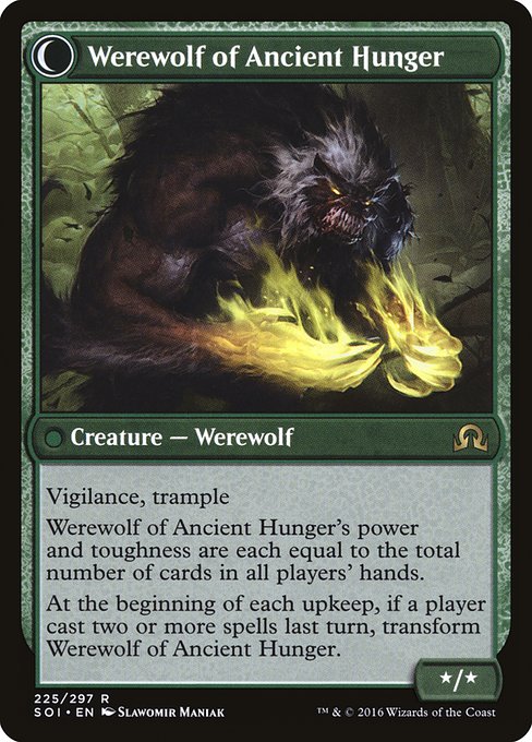 Sage of Ancient Lore // Werewolf of Ancient Hunger 225, back face