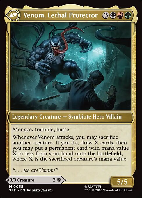 Eddie Brock // Venom, Lethal Protector 55, back face