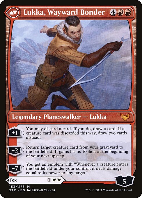 Mila, Crafty Companion // Lukka, Wayward Bonder 153, back face