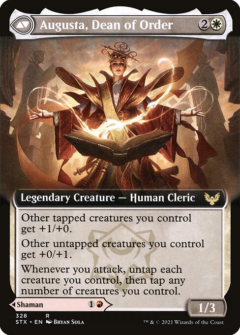 Plargg, Dean of Chaos // Augusta, Dean of Order 328, back face