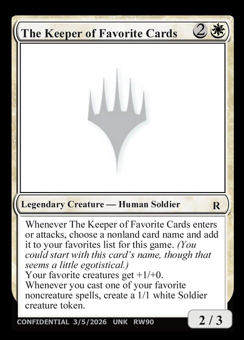 The Keeper of Favorite Cards RW90d