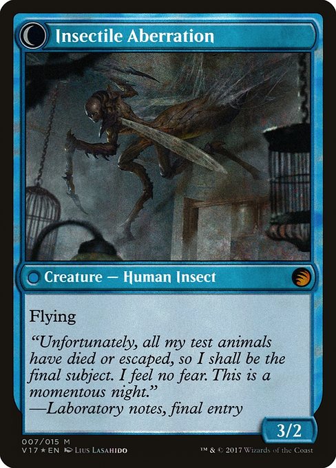 Delver of Secrets // Insectile Aberration 7, back face