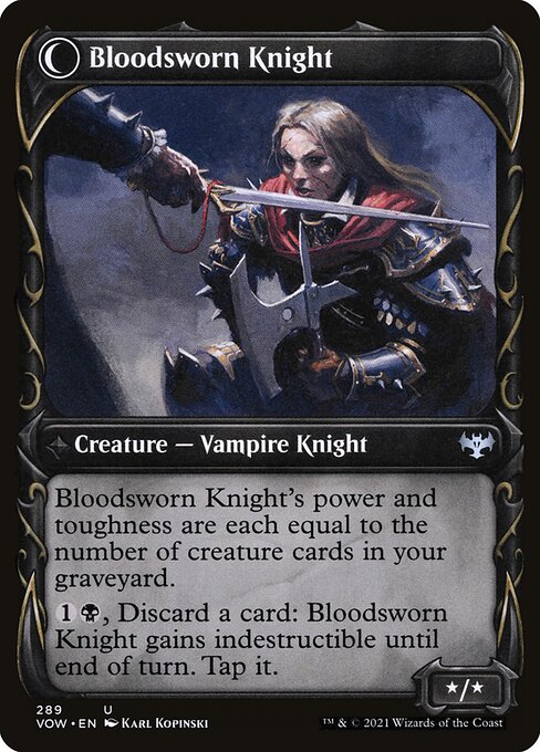 Bloodsworn Squire // Bloodsworn Knight 289, back face