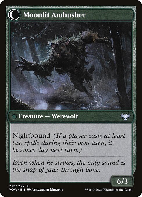 Oakshade Stalker // Moonlit Ambusher 212, back face
