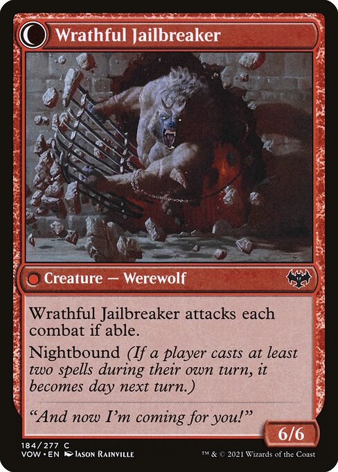 Weary Prisoner // Wrathful Jailbreaker 184, back face