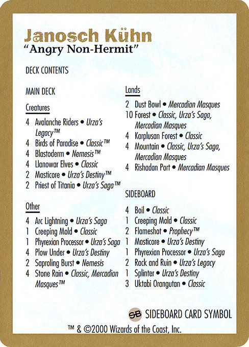 Janosch Kühn Decklist (2000) jk0b