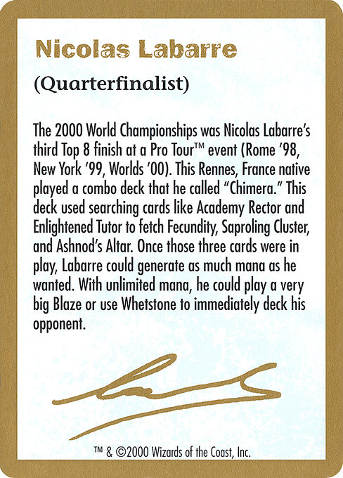 Nicolas Labarre Bio nl0a