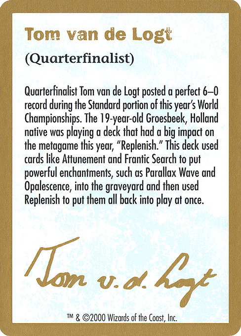 Tom van de Logt Bio (2000) tvdl0a