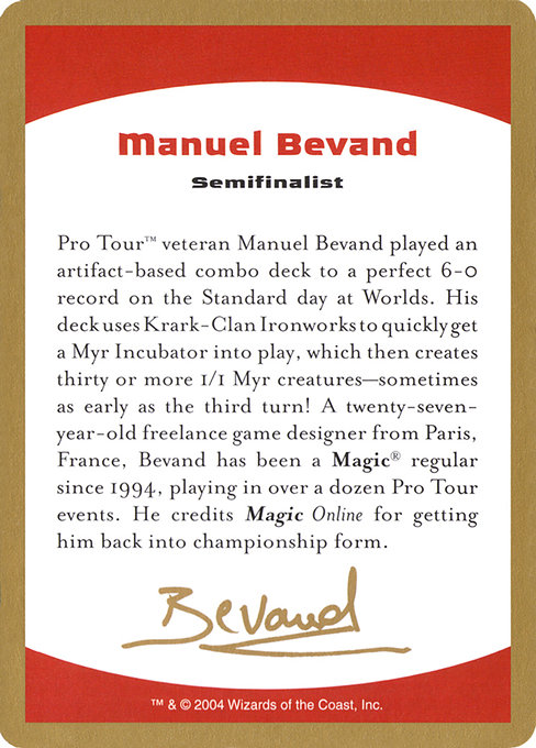 Manuel Bevand Bio mb0a