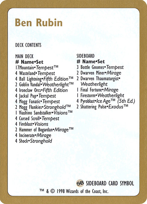 Ben Rubin Decklist br0b