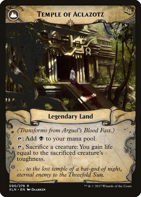 Arguel's Blood Fast // Temple of Aclazotz 90, back face