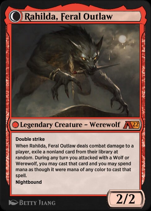 Rahilda, Wanted Cutthroat // Rahilda, Feral Outlaw 42, back face